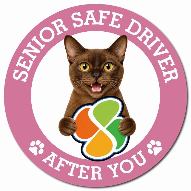 カーサイン 高齢者マーク SENIOR SAFE DRIVER バーミーズ マグネット 強力 直径13cm 肉球 日本製 車 ステッカー
