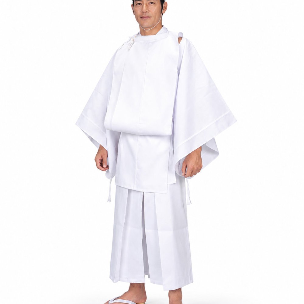 白丁衣裳 日本製 メンズ 綿100％ M/L UJ-53 5436 白衣 男性 神職 神官 神社 神事
