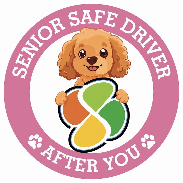 カーサイン 高齢者マーク SENIOR SAFE DRIVER ダップー ステッカー シール 直径13cm 肉球 日本製 車