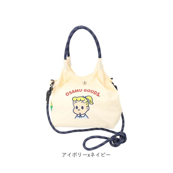 OSAMU GOODS ショルダーバッグ 通販 ショルダーバック 大きめ 斜めがけバッグ オサムグッズ 原田治 ナイロン 肩掛けバッグ ロープハンドル かわいい 軽量 軽い 撥水 キャラクター レディース 2wayショルダー OTNS-02 レトロ 旅行
