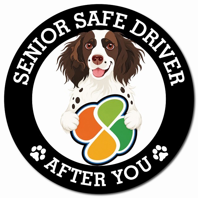 カーサイン 高齢者マーク SENIOR SAFE DRIVER スモールミュンスターレンダー マグネット 強力 直径13cm 肉球 日本製 車 ステッカー