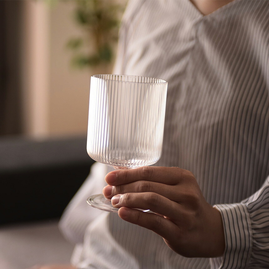 ferm LIVING ファームリビング Ripple リップル ワイングラス 2脚セット 北欧 グラス セットワイン用 赤ワイン 白ワイン デザートカップ インテリア 雑貨 キッチン おしゃれ スタッキング ペア 高級 デザートグラス