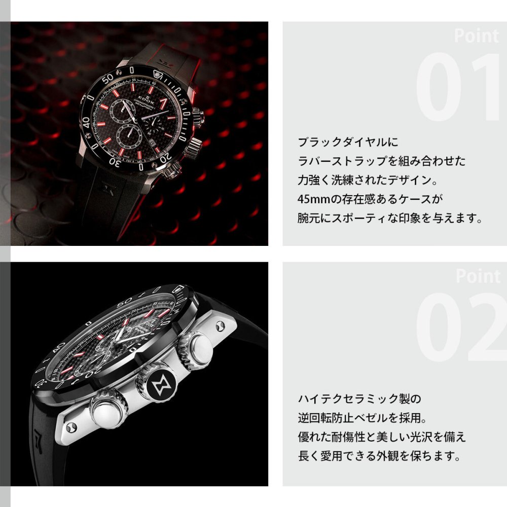 エドックス EDOX クロノオフショア1 クロノグラフ 腕時計 メンズ 10221-3-NIRO2 CHRONOFFSHORE-1