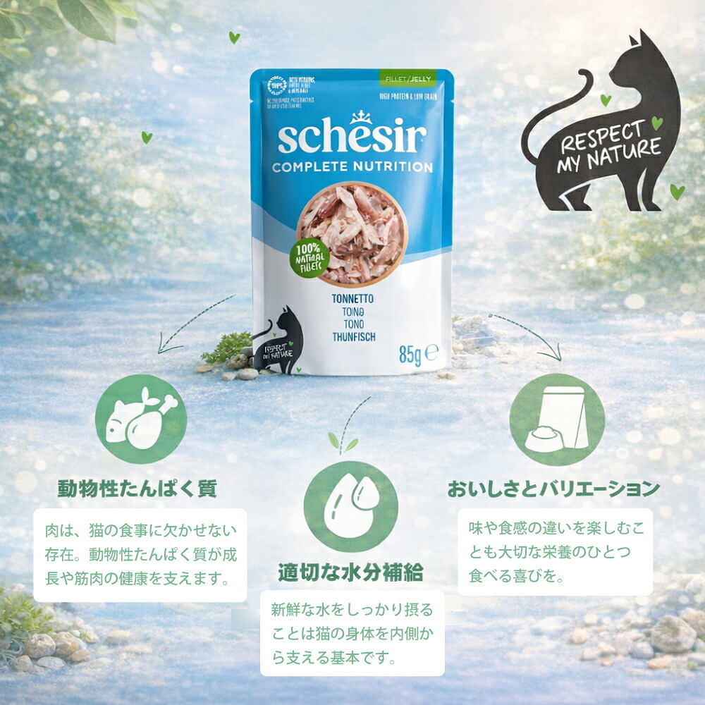 Schesir シシア パウチ ツナ キャットフード 85g×12個