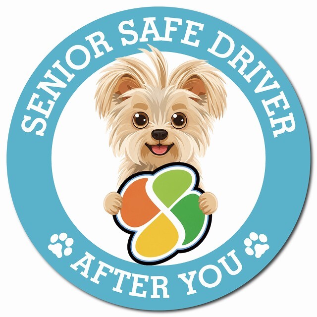 カーサイン 高齢者マーク SENIOR SAFE DRIVER ヨーチー マグネット 強力 直径13cm 肉球 日本製 車 ステッカー