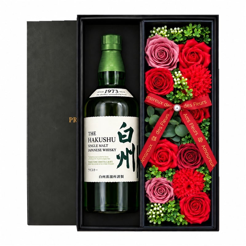 白州 ウイスキー 700ml プレゼント ギフト ウィスキー ハイボール お酒 酒 サントリー セット販売 おしゃれ ソープフラワー フラワーボックス 花 お花 定年退職 還暦祝い 退職祝い 男性 女性 お祝い 古希 喜寿 傘寿 米寿 卒寿 白寿 百寿