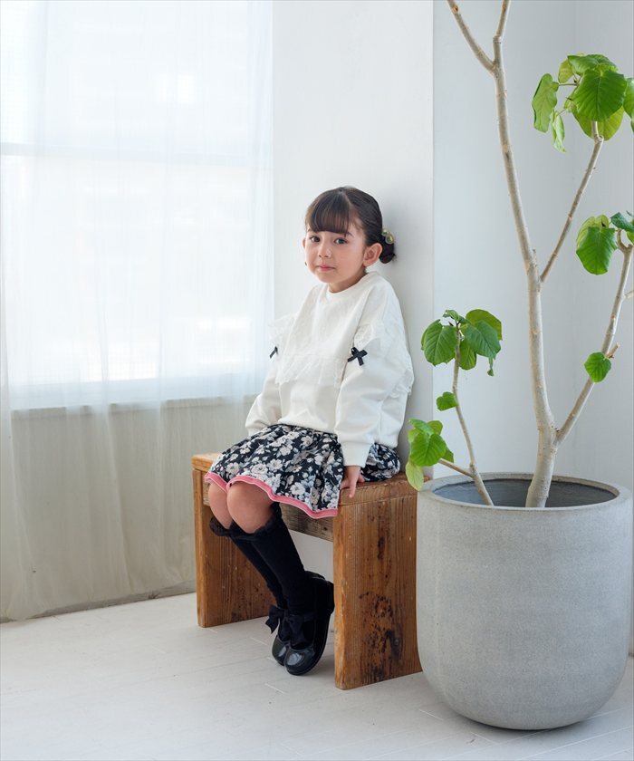 Rora 子供服 通販 キッズスカート チュチュスカート ピアノ発表会 結婚式フォーマル 卒園式入学式 フォーマル ウエストゴム フレアスカート ボリュームスカート チュールスカート アンティーク調 ガーリーレトロ ふんわり可愛い お出かけ着 小学生