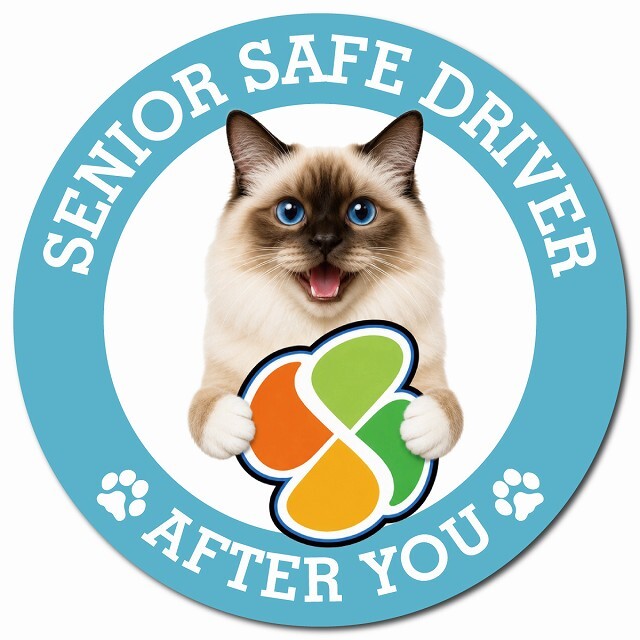 カーサイン 高齢者マーク SENIOR SAFE DRIVER バーマン マグネット 強力 直径13cm 肉球 日本製 車 ステッカー
