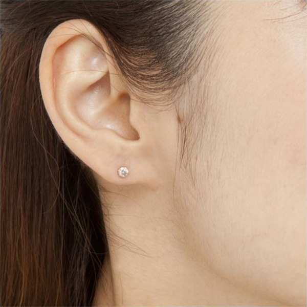 ダイヤモンドピアス K18 ピンクゴールド 一粒 合計0.3ct レディース スタッドピアス 18金 華奢 シンプル 両耳用 ジュエリー 誕生石 記念日 プレゼント ギフト