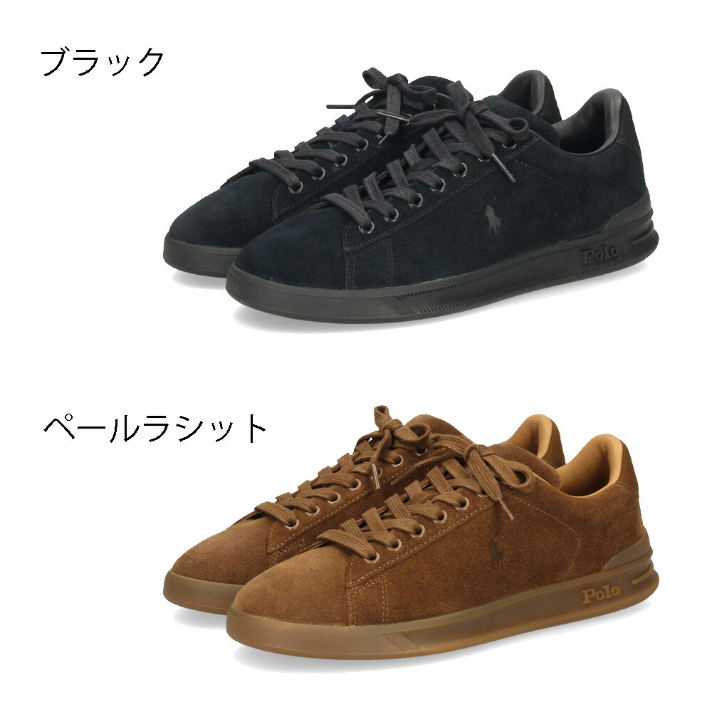 ポロ ラルフローレン スニーカー メンズ 靴 ローカット レザー ヘリテージコート３ POLO RALPH LAUREN HERITAGE COURT3 ブラック ブラウン