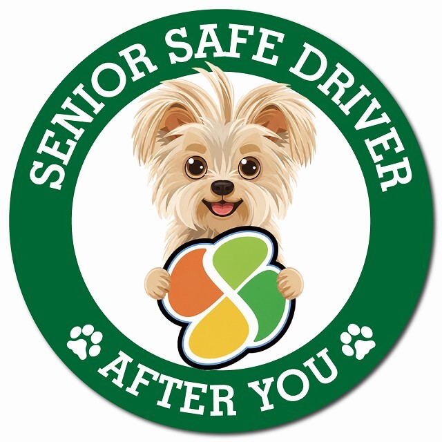 カーサイン 高齢者マーク SENIOR SAFE DRIVER ヨーチー マグネット 強力 直径13cm 肉球 日本製 車 ステッカー