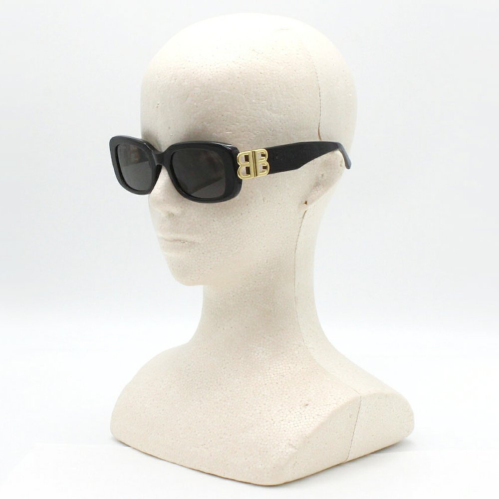 バレンシアガ BALENCIAGA サングラス アジアンフィット UVカット アイウェア スクエア BB0310SK-001 メンズ レディース ユニセックス ブラック+グレー 国内正規品