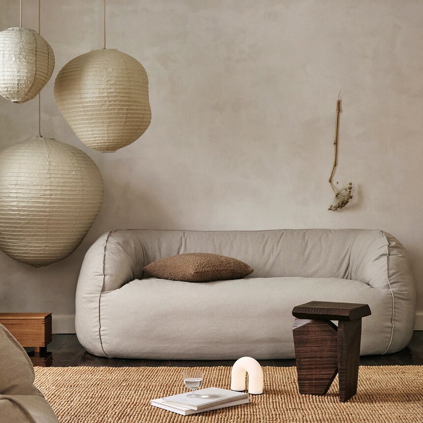 ferm LIVING ファームリビング Kurbis カービス ランプシェード M 高さ60cm （シェードのみ） シェード ジャパンディ 和紙北欧 ランプシェード 天井照明 ペンダントライト シェードのみ 和紙 和モダン