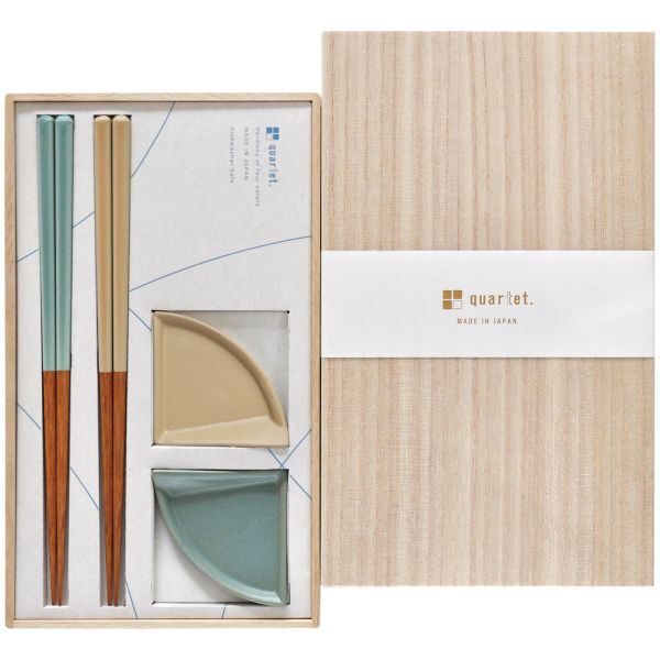 【ギフト対応無料】quartet.2PGift BOX peacock/beige ※送料無料(北海道・沖縄は除く)
