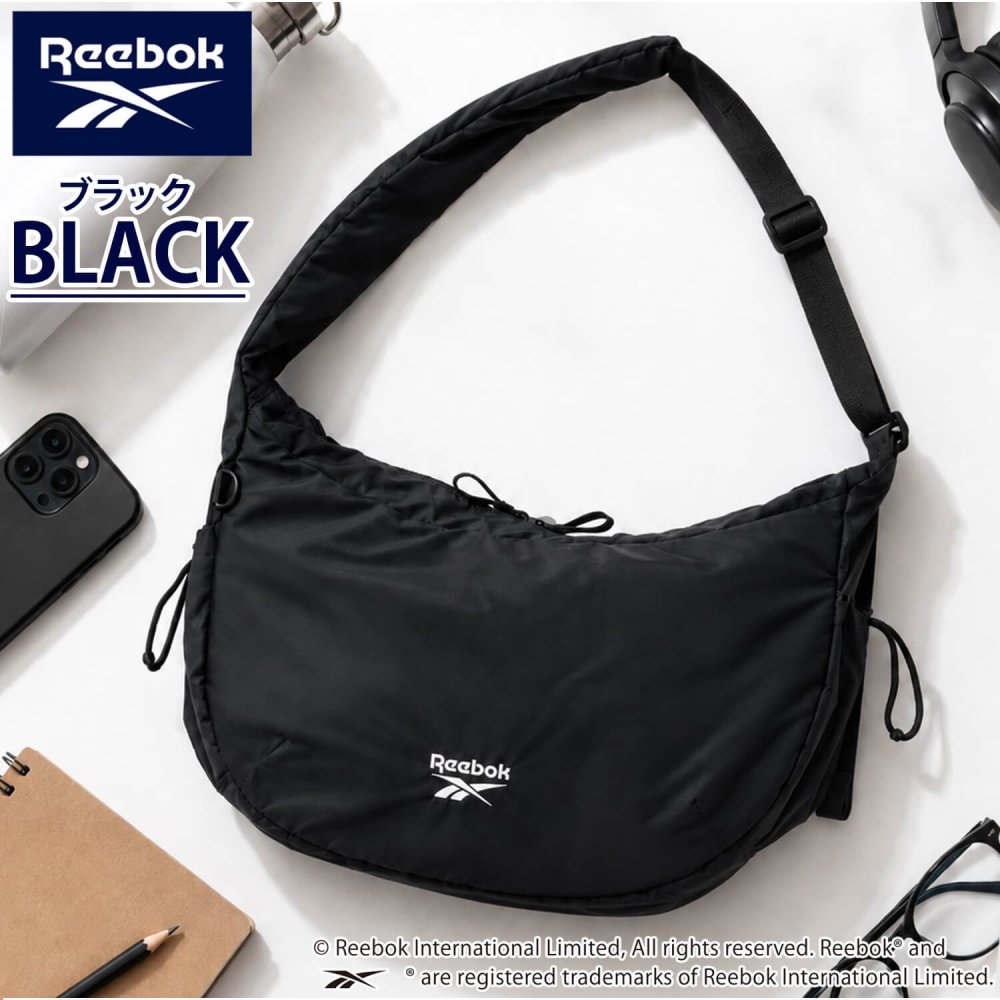 Reebok リーボック ワンショルダーバッグ メンズ レディース 軽量 大容量 約17L 通学 通勤 旅行 メッセンジャーバッグ ワンポイントロゴ ブランド 肩掛け 斜め掛け おしゃれ スポーティー シンプル 男女兼用 ユニセックス 黒 2026 karlas