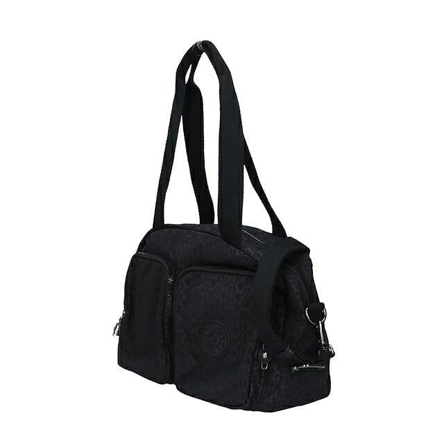 キプリング ボストンバッグ レディース ブランド Kipling クールデフィア ロゴ ワンポイント 総柄 2WAY KI6017-K59 Signature Emb 黒