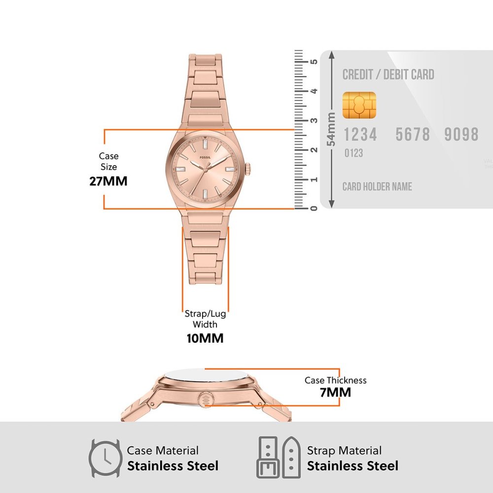 フォッシル FOSSIL 腕時計 レディース EVERETT アナログ ローズゴールドトーン ステンレススチールウォッチ ES5491【2026 新作】