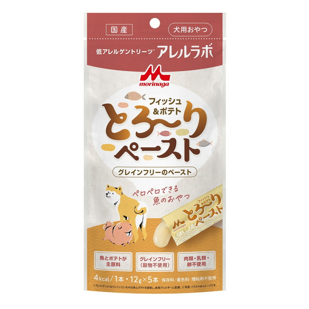 森乳サンワールド アレルラボ フィッシュ＆ポテト 犬用おやつ とろ～りペースト 12g×5本