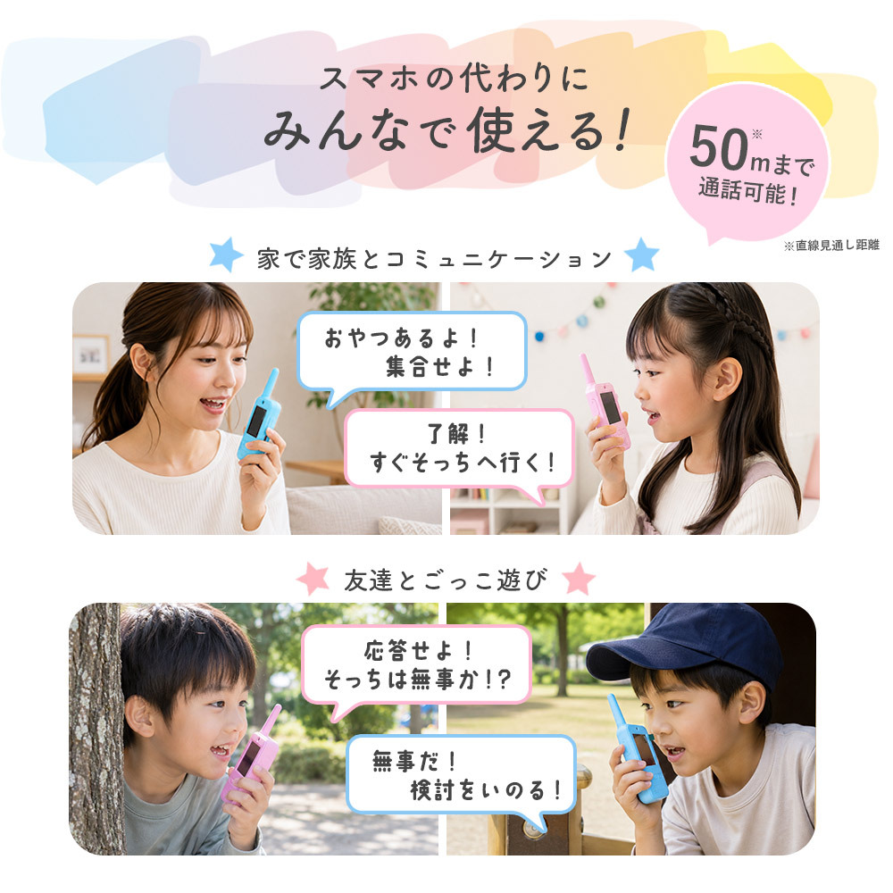 トランシーバー おもちゃ 2台セット 子供 カメラ 子供用 [ ビデオ通話 トランシーバー HDL-4554 ]  ピンク ブルー 4歳 5歳 6歳 男の子 女の子 誕生日 クリスマス プレゼント 双方向 知育玩具 小学生