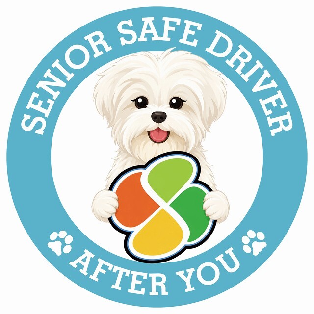 カーサイン 高齢者マーク SENIOR SAFE DRIVER マルーキー ステッカー シール 直径13cm 肉球 日本製 車