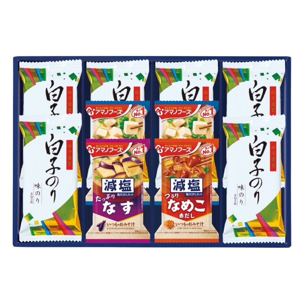 味之庵 アマノフーズ みそ汁 白子のり 詰合せ ギフトセット 計10点入 フリーズドライ 即席味噌汁 白子のり 味付け【北海道・沖縄県・離島 配送不可】