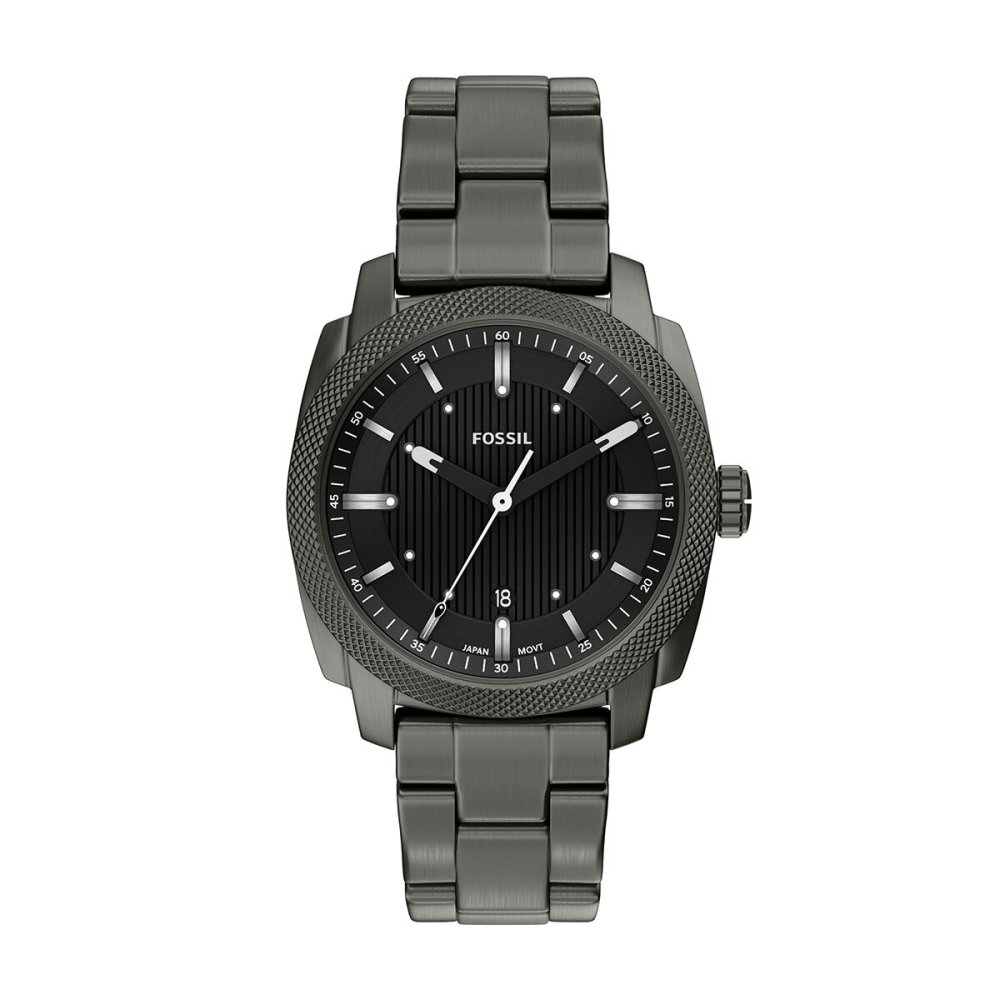 フォッシル FOSSIL 腕時計 メンズ MACHINE デイト アナログ スモーク ステンレススチールウォッチ FS6185【2026 新作】