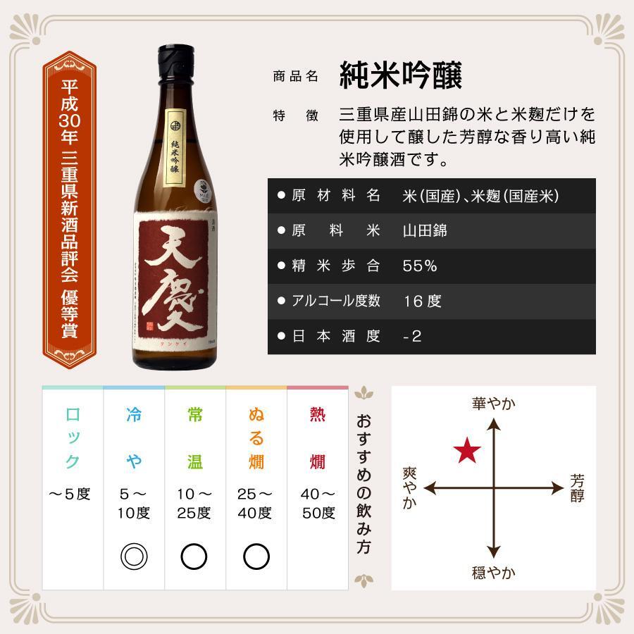 日本酒 純米吟醸 天慶 1800ml 一升瓶 おすすめ 酒 地酒 清酒 熱燗 ランキング プレゼント 贈答品 ブランド 人気 うまい 三重県 酒蔵 早川酒造部