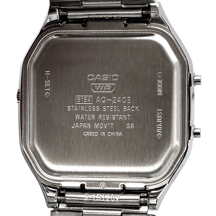 CASIO カシオ アナデジ ANA-DIGI クオーツ 腕時計 Edgy Collection AQ-240E-7A ユニセックス デュアルタイム シルバー 海外モデル [並行輸入品]