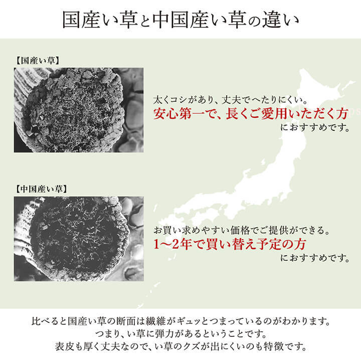 夏ラグ 夏用カーペット ラグ い草 国産 純国産 日本製 モダン 抗菌防臭 自然素材 パッチワーク 不織布 約191×250cm