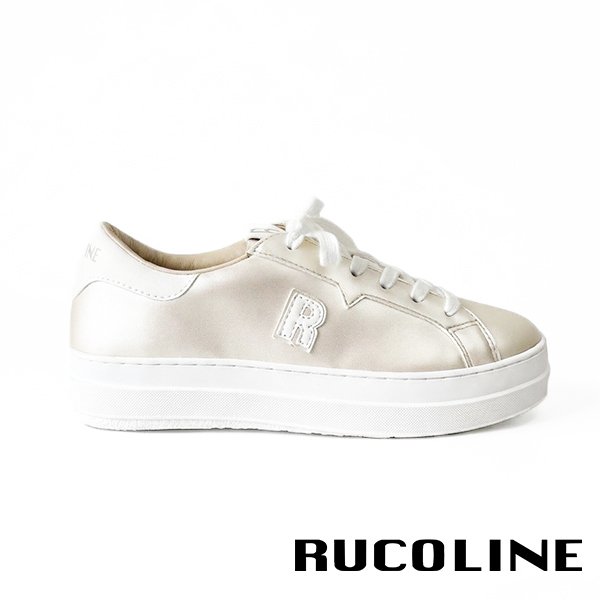 ルコライン スニーカー ルコライン 靴 RUCO LINE RUCO-018BE CALF PU LUX 光沢 ベージュ 合皮 無地 ローカット ファスナー無し ルコライン レディース シューズ パールベージュ RUCO LINE ルコラインスニーカー フラットソール 新作 取扱店 京都 母の日