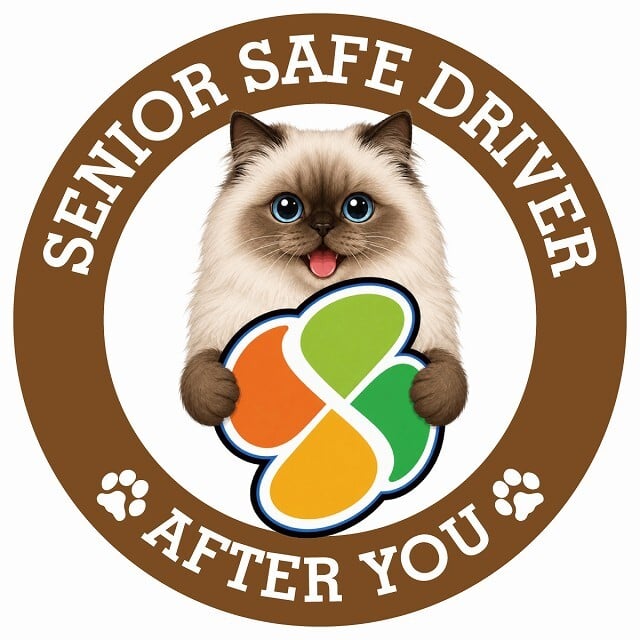 カーサイン 高齢者マーク SENIOR SAFE DRIVER ヒマラヤン ステッカー シール 直径13cm 肉球 日本製 車