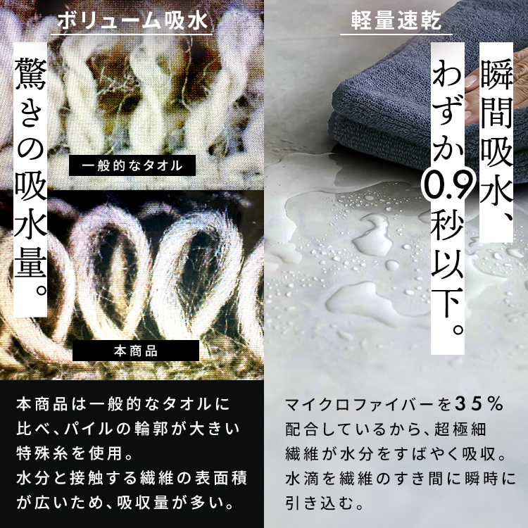 タオル フェイスタオル ボリューム 吸水 軽量 速乾 5枚 ボリューム 吸水 軽量 速乾 薄手 厚手 綿 マイクロファイバー パイル ふわふわ 手拭き たおる 無地 まとめ買い 34×80 5枚セット 【SYタオル】
