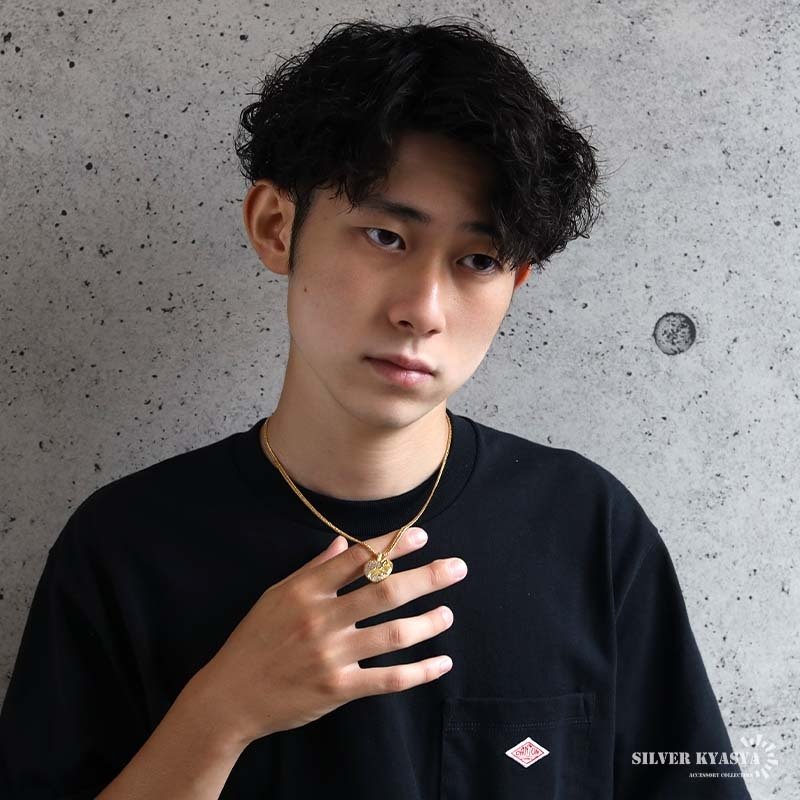ステンレス ハートネックレス パヴェ ゴールド ダブル喜平 メンズ ペンダント ストーン ハートモチーフ 立体的 唐草模様 ゴールドカラー キラキラ 存在感 男性用 アクセサリー 首飾り ヒップホップ ストリート お兄系