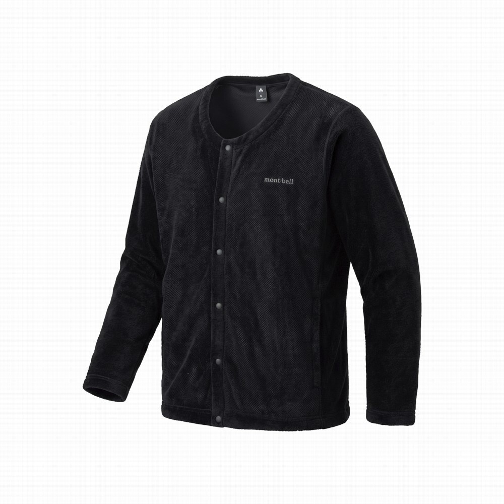 【ラッピング無料】mont-bell モンベル クリマエア ライト カーディガン Men's #1106832 メンズ フリース 軽量 保温 通気性 ブラック S M L XL ギフト