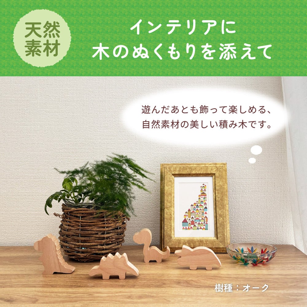 【名入れ】【かたち積み木】【出産祝い】【1歳誕生日プレゼント】【恐竜（ティラノサウルス・ステゴサウルス・トリケラトプス・ブロントサウルス）】【4個セット】木のおもちゃ/木製玩具/無塗装/ごっこあそび/収納袋入り/赤ちゃん/男の子/女の子 『ブロットプロジェクト|PICTO TSUMIKI - The Jurassic』