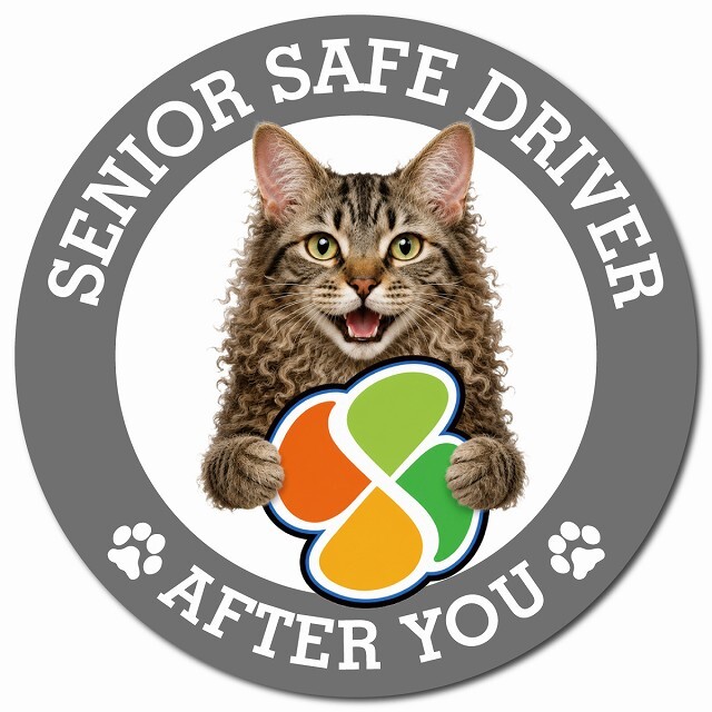 カーサイン 高齢者マーク SENIOR SAFE DRIVER ラパーマ マグネット 強力 直径13cm 肉球 日本製 車 ステッカー