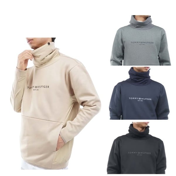 トミーヒルフィガー ゴルフ メンズ ネックウォーマー付 スウェット TOMMY HILFIGER THMA678 2026年秋冬モデル お誕生日祝い お祝い 記念品 お父さん 父の日 彼氏 男性 30代 40代 50代 60代  還暦祝い 敬老の日 人気プレゼント プレゼント