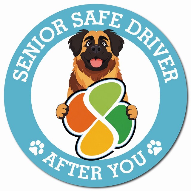 カーサイン 高齢者マーク SENIOR SAFE DRIVER レオンベルガー マグネット 強力 直径13cm 肉球 日本製 車 ステッカー