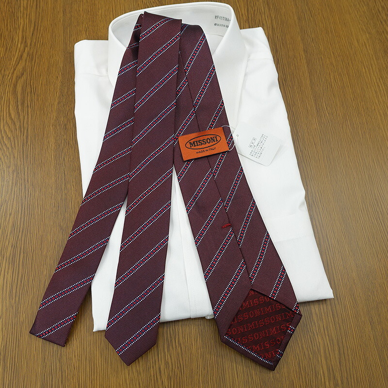 ネクタイ ブランド ミッソーニ ネクタイ (8cm幅) MIS2 【MISSONI】ボルドー/レッド 【ブランドネクタイ・ネクタイブランド・ブランドギフト・バースデー】【20代・30代・40代・50代・おしゃれ】