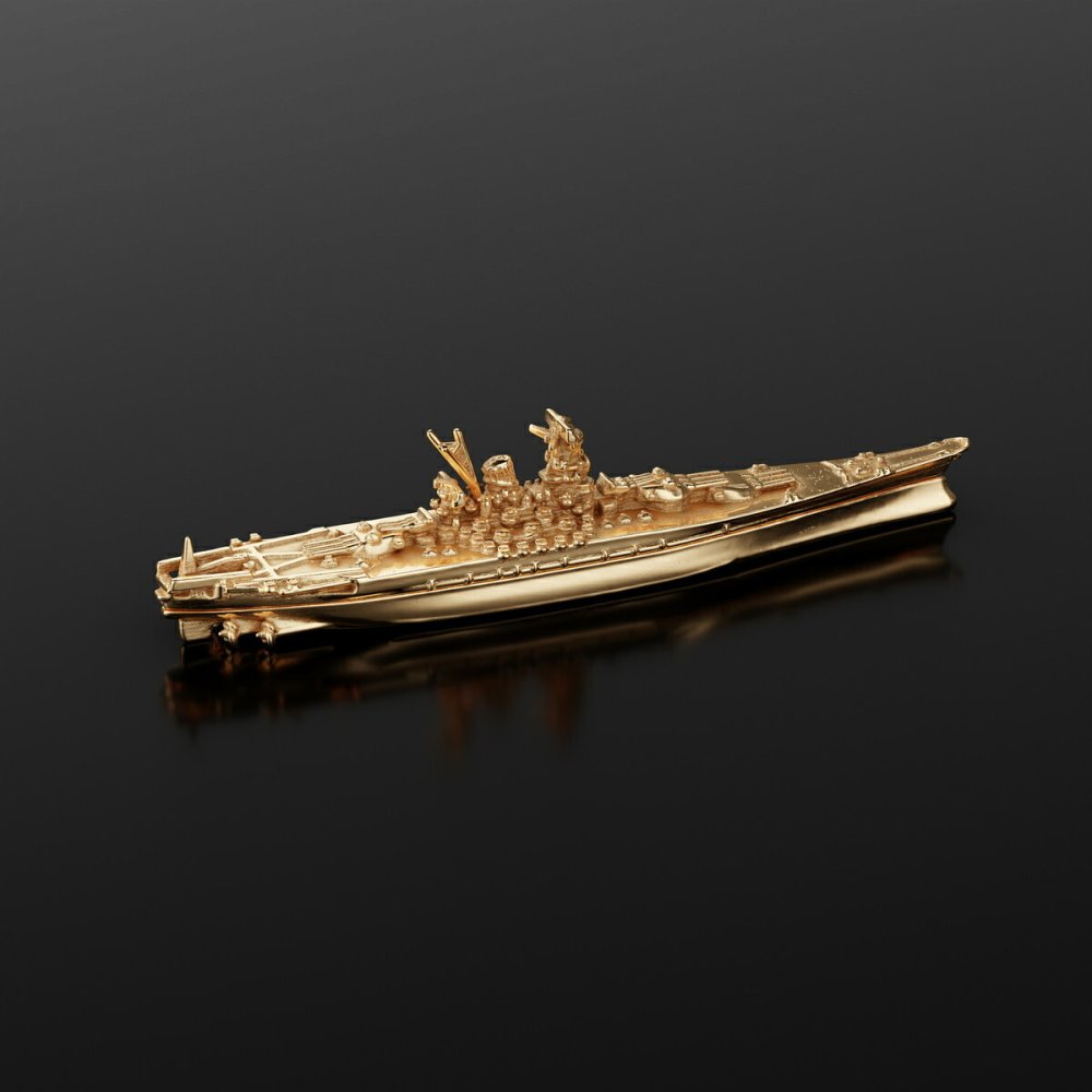 ケイウノ 戦艦大和 竣工85周年 ゴールドフィギュア ギフト アクリルケース付き フィギュア 記念コレクション 観賞用 模型