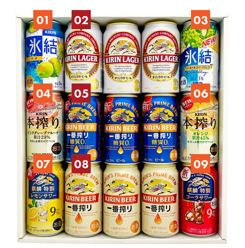  キリン ビール ＆ チューハイ 飲み比べ 15本 セット 誕生日プレゼント お歳暮 お供え　詰め合わせ ギフトセット 一番搾り  一番搾り糖質ゼロ 氷結 特製サワー 本搾り など 出産 お祝い 内祝い お返し 送料無料対象外地域有【包装済】