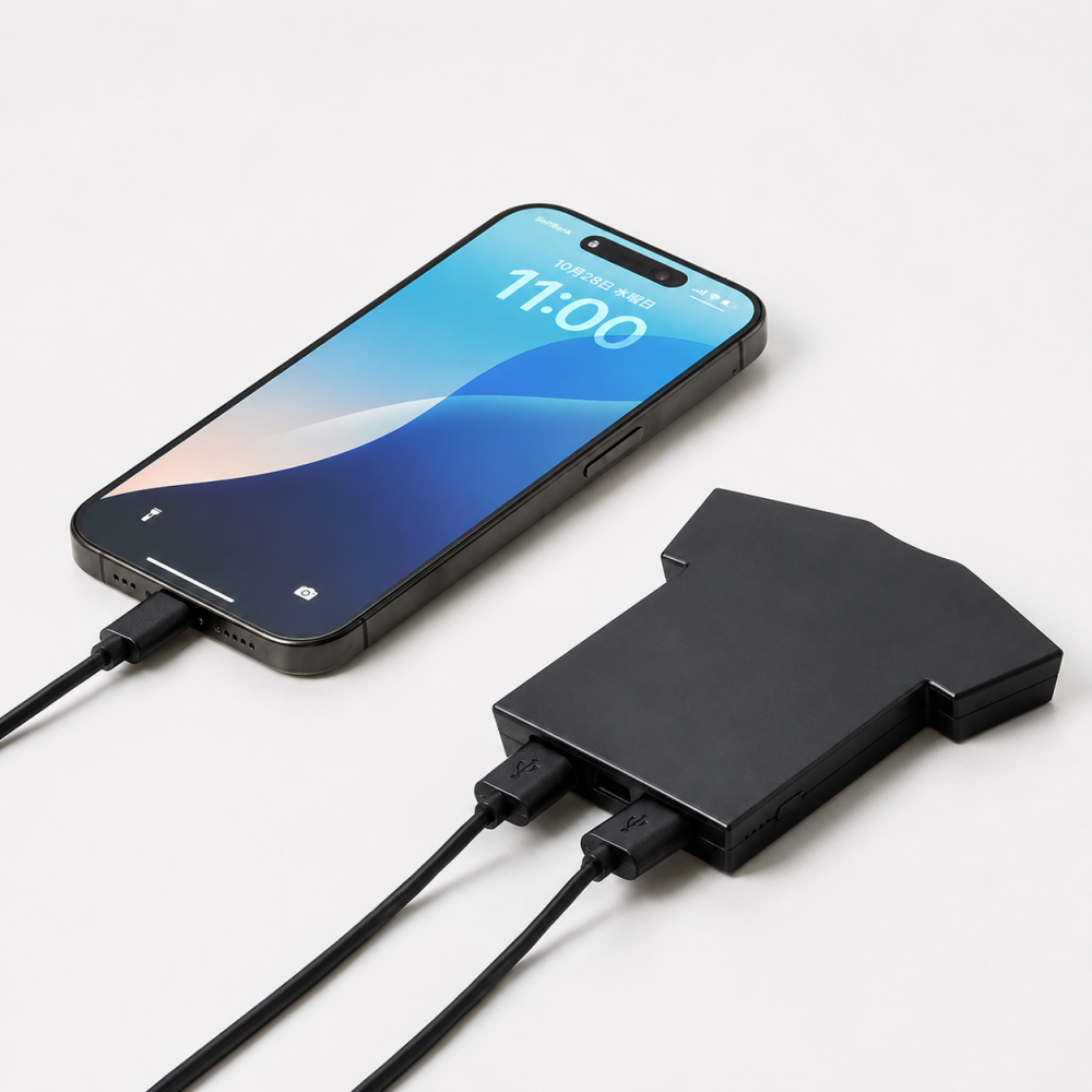 【ご注文15個から】Tシャツ型モバイルバッテリー5000mAh【名入れサービス・のし、のし印刷、包装無料】