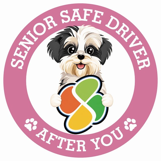 カーサイン 高齢者マーク SENIOR SAFE DRIVER マルックス ステッカー シール 直径13cm 肉球 日本製 車