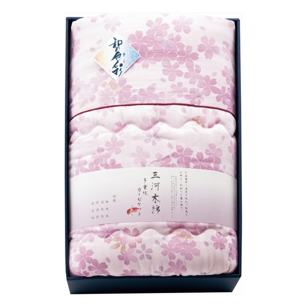 愛知 三河木綿 ダブルガーゼ 羽毛タッチ 肌布団 ピンク ギフト 寝具 日本製 布団 ガーゼ 綿 ポリエステル【北海道・沖縄県・離島 配送不可】