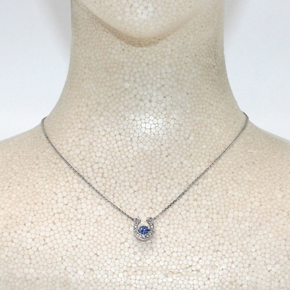 スワロフスキー swarovski ネックレス Symbolica ラウンドカット パヴェ 蹄鉄 5746562 シンボリカ ペンダント アクセサリー レディース シルバー+ブルー 海外正規品