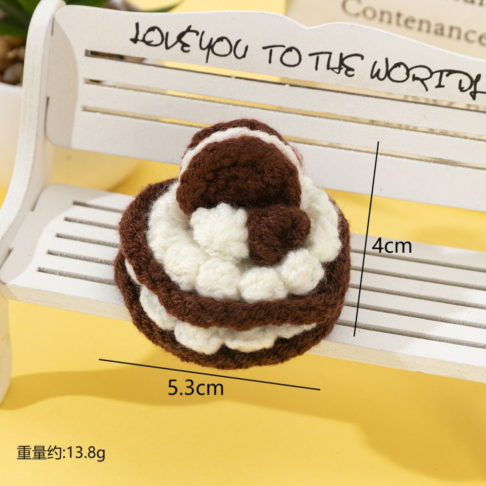 毛糸ケーキ キーホルダー 手編み風 5種類 ニット バッグチャーム かわいい スイーツ モチーフ 飾り 小物 アクセサリー 誕生日 プレゼント ギフト