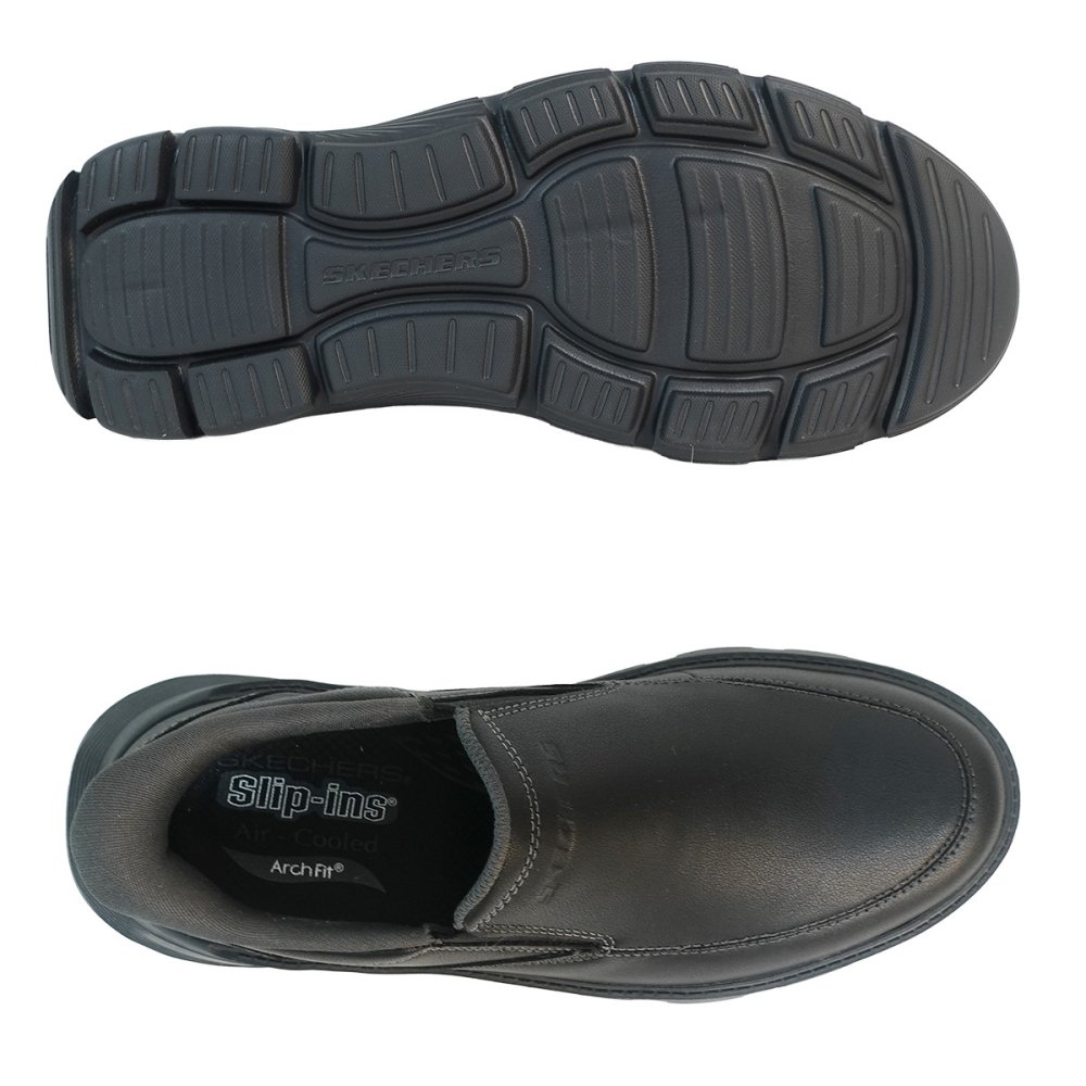 SKECHERS スケッチャーズ スリップインズ アーチフィット ガルザ ウマール 205518 BLK ブラック ビジネスシューズ スリッポン