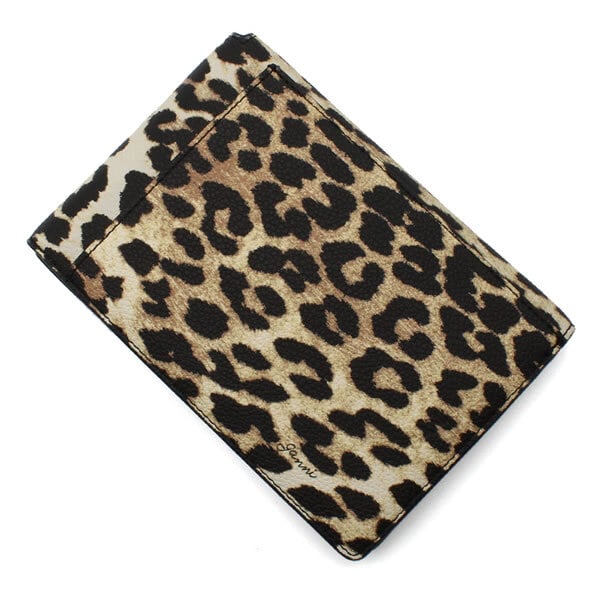 GANNI ガニー B3010041-859 Bou Travel Wallet 財布 サイフ アーモンドミルク レオパード