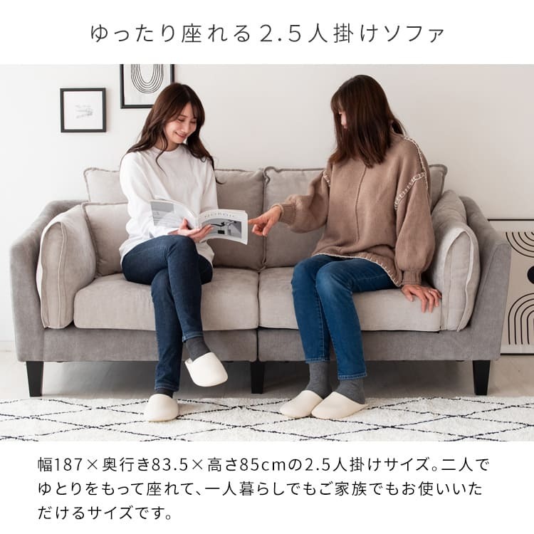 ソファ 座椅子 二人掛けポケットコイルファブリック バイカラーデザイン 2.5P メドゥレ ポケットコイル ファブリック バイカラー 二人掛け sofa コンパクト リラックス 快適 天然木脚