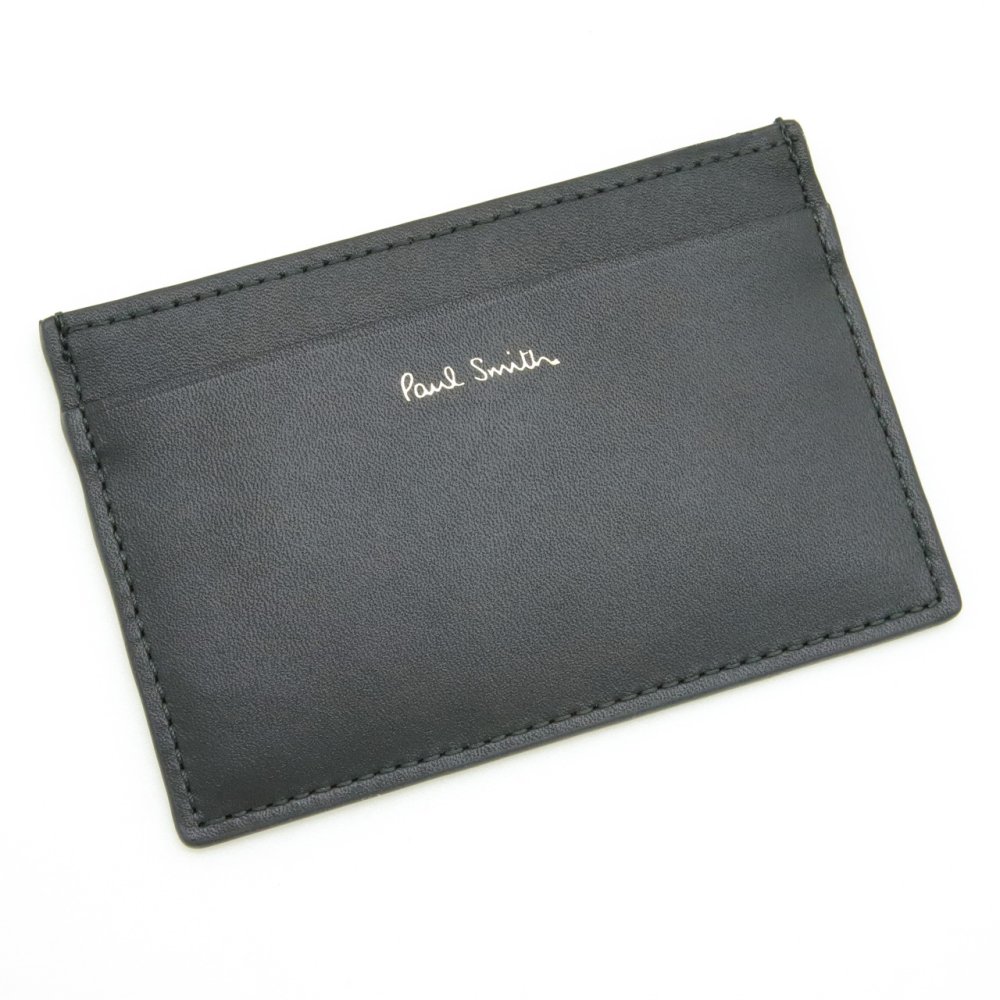 ポールスミス カードケース Paul Smith 名刺入れ カード入れ パスケース メンズ レザー ブラック マルチストライプ M1A-4768-DMULTI 79 【ラッピング無料 誕生日 お祝い プレゼント ギフト 贈り物】 送料無料